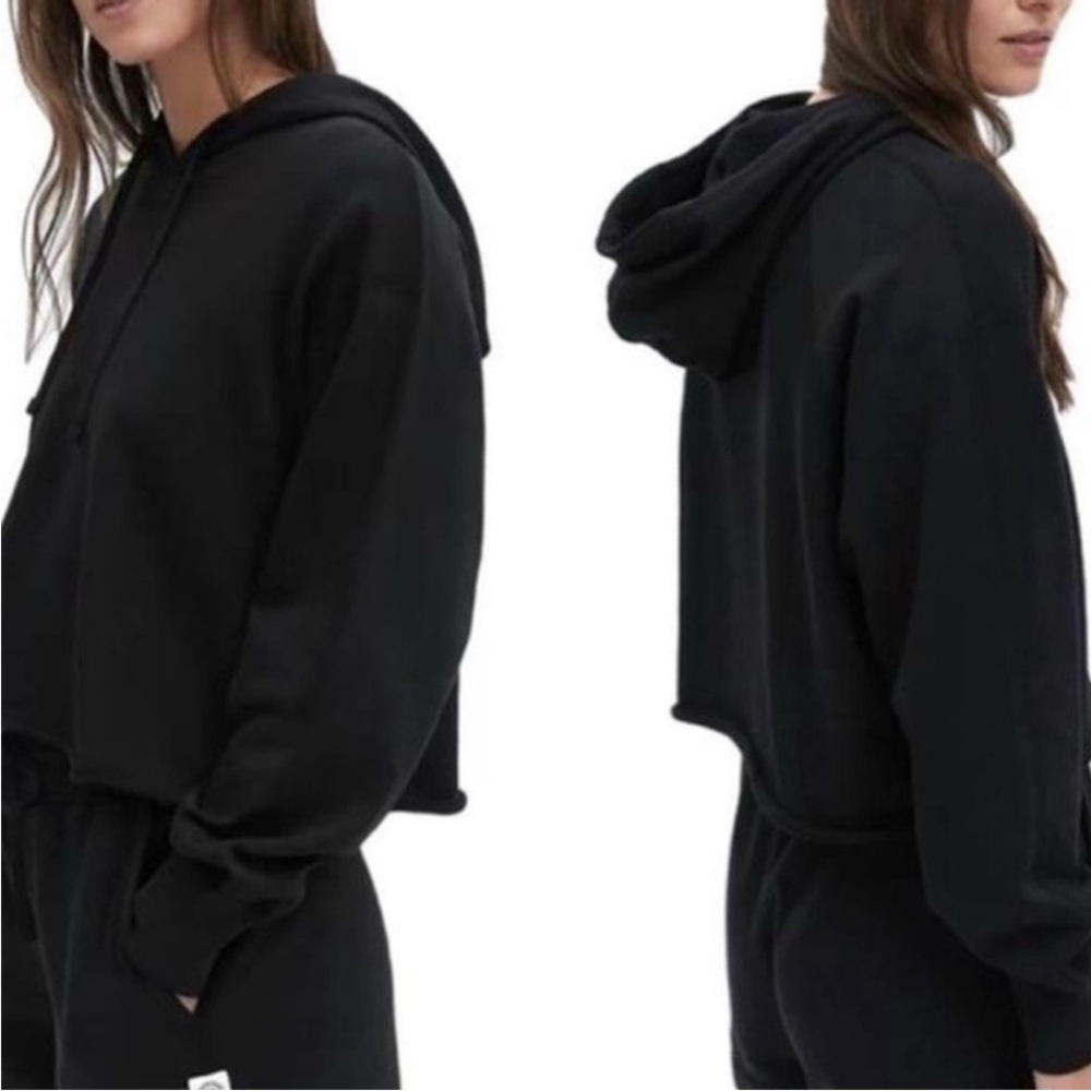 NWT Reigning Champ Women's Black Hoodie Cutoff